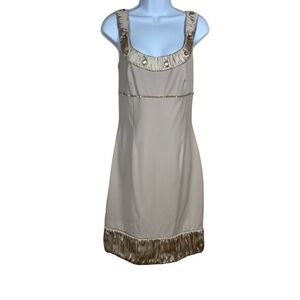 NEW Blumarine Wool Hand Embroidered Sleeveless Sequin Dress Size 6 Stretch